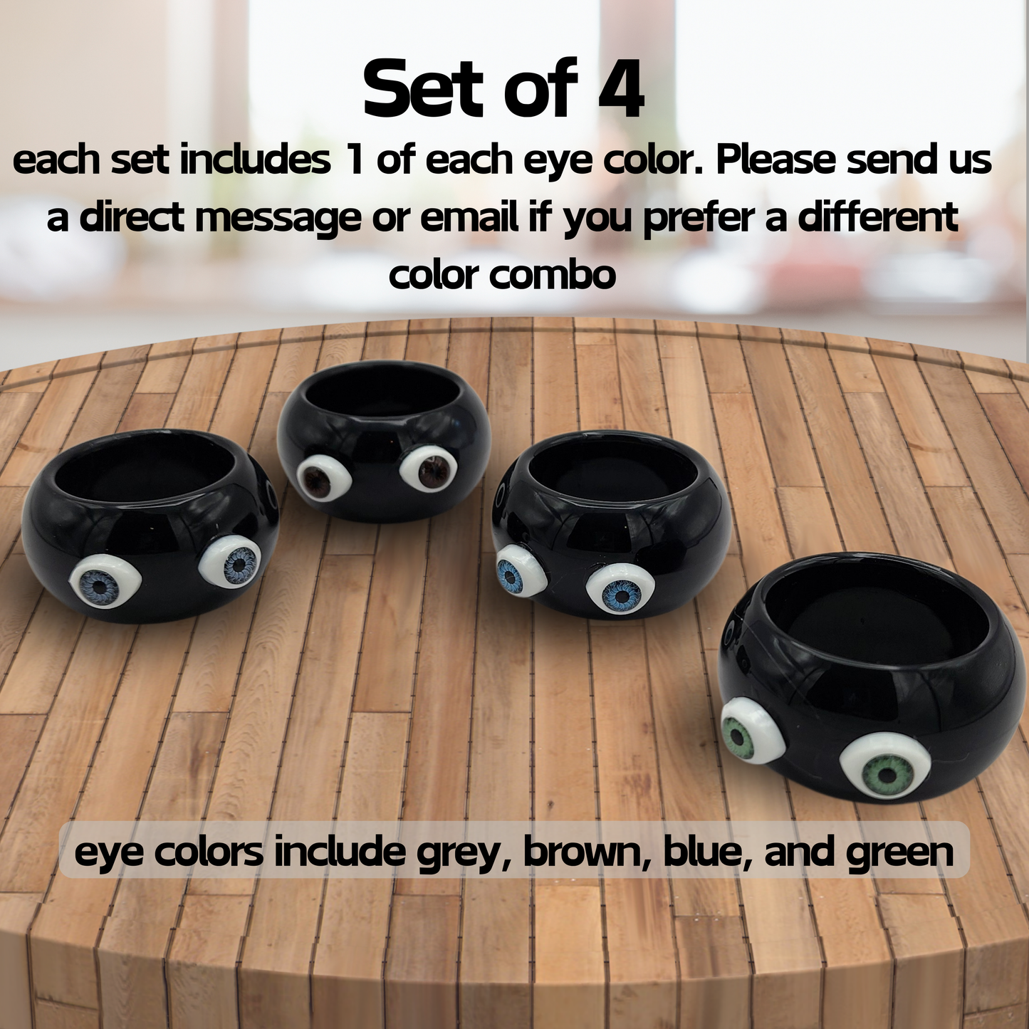 EYE See You acrylic napkin ring set, Spooky Decor, Halloween decor, Gothic decor, gothic napkin ring set, halloween napkin rings, housewarming gift