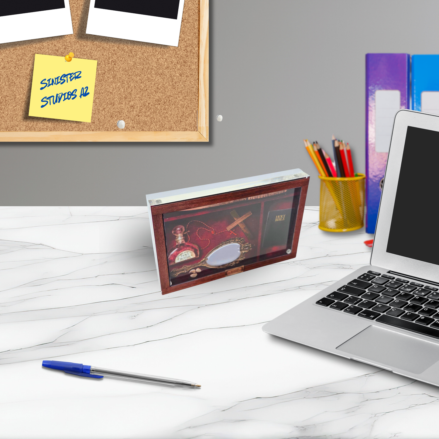 Vampire Hunting Kit 3D Effect Acrylic Display – Gothic Horror Wall Decor, Occult Relic Art, Spooky Collector Gift