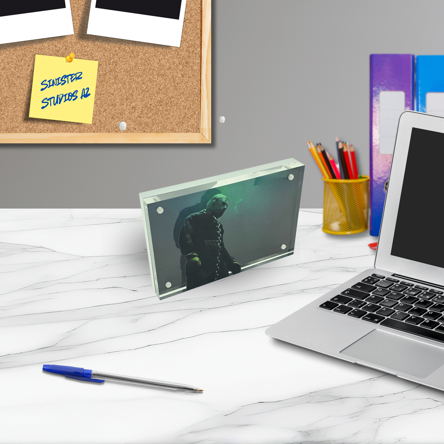 Jason Lives 3D Effect Acrylic Horror Decor, Friday the 13th Inspired Desk Art, Layered Acrylic Display with Optional Light Base