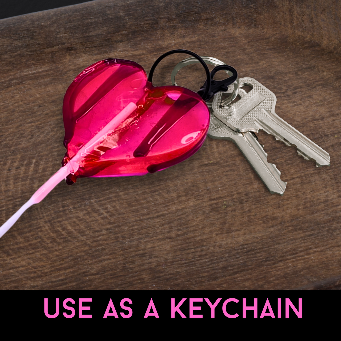 My Heart Bleeds for You Sinister Love Lolli Keychain, Bloody Heart Resin Charm, Gothic Valentine Gift, Horror Bag Charm Accessory