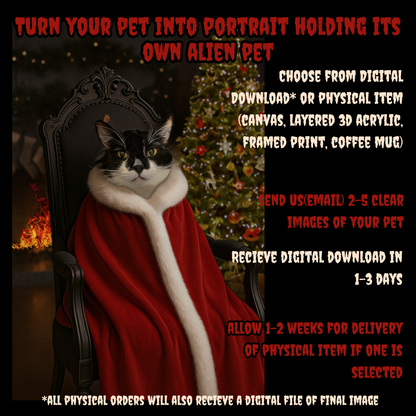 Merry Gothmas Custom Creepy Pet Portrait • Horror Holiday Pet Art • Gothic Christmas Pet Painting • Cat or Dog Photo to Dark Xmas Artwork
