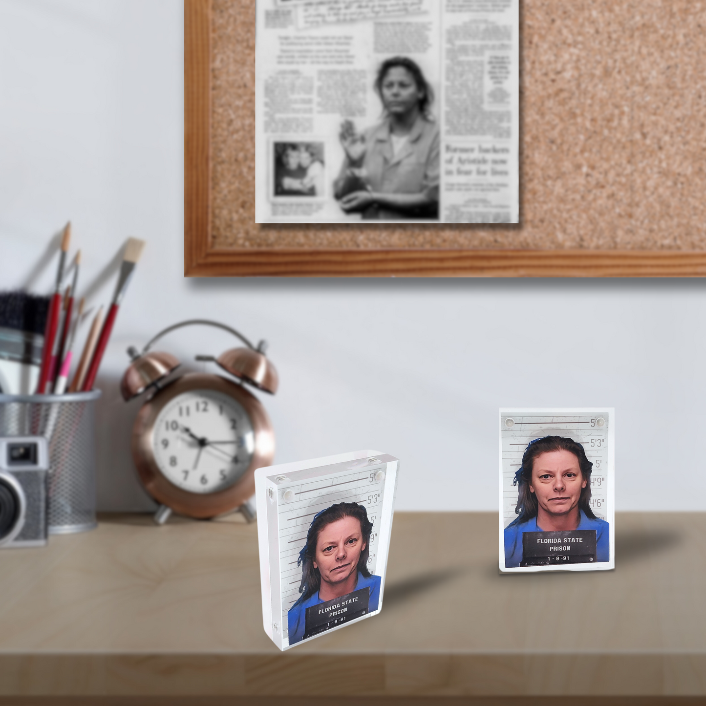 Aileen Wuornos Killer Acrylic Mugshot serial killer mugshot home decor true crime office decor serial killer gift