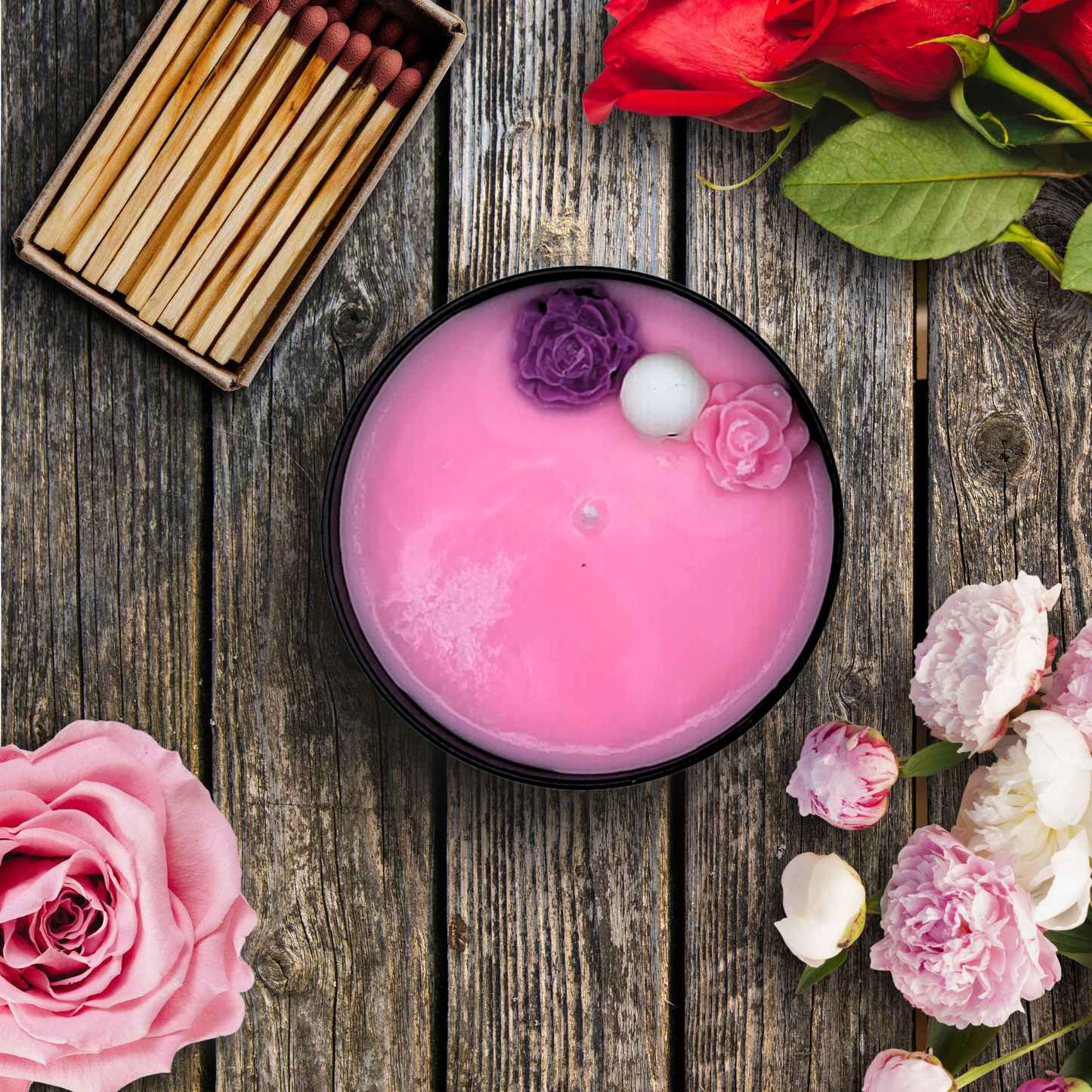 Flower BOOquet Ghost Candle & Wax Melts Set, Floral Scented Horror Candle, Pink Gothic Decor, Creepy Cute Gift, Spooky Home Fragrance