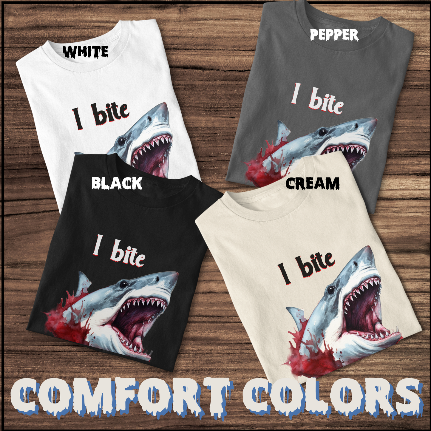 I Bite Shark tee unisex Shark attack horror tshirt for her Bloody Shark tee gift Great White Shark tee for her summer shark tshirt gift