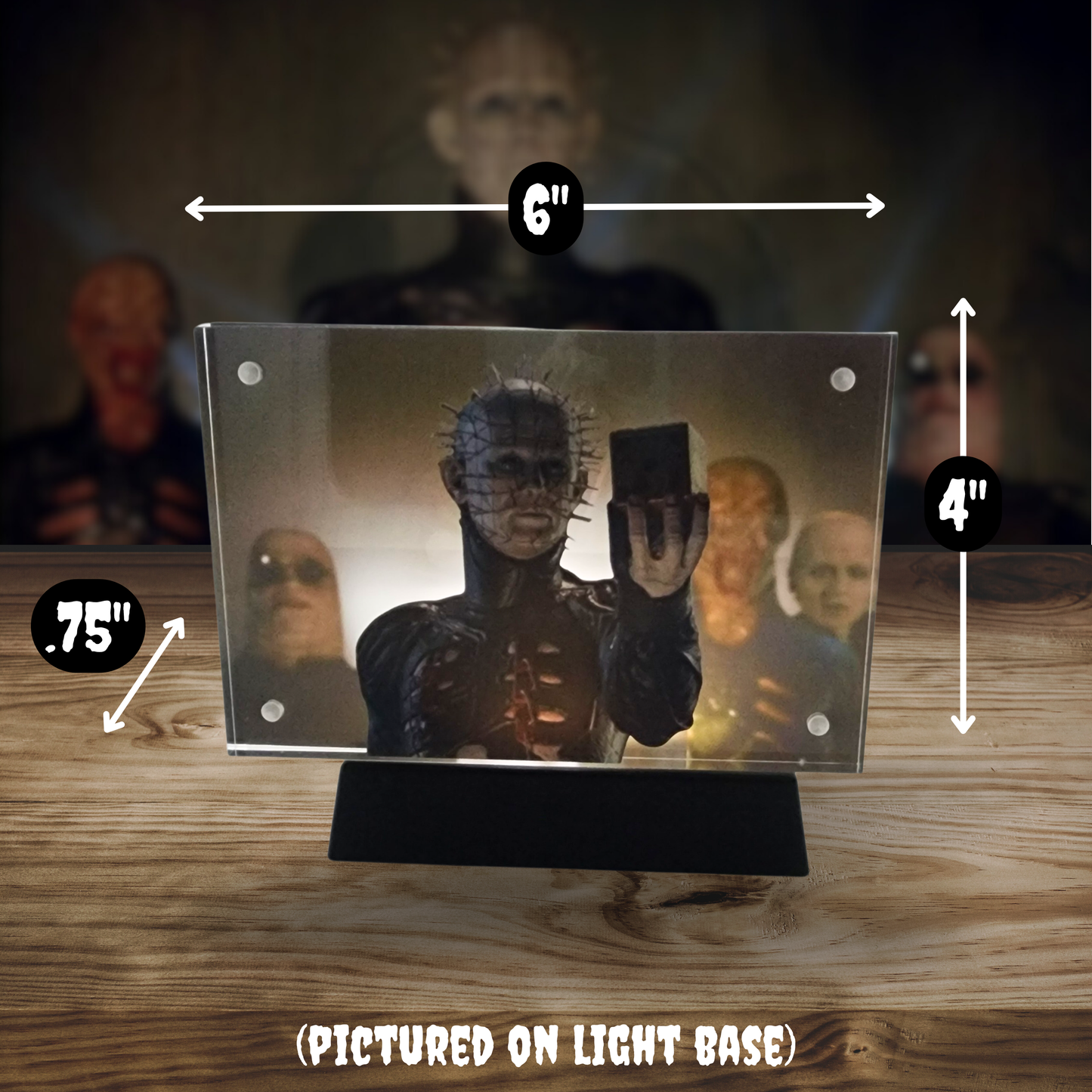We’ll Tear Your Soul Apart 3D Effect Acrylic | Pinhead & Cenobites Horror Display | Hellraiser Art | Optional Light Base or Tealight