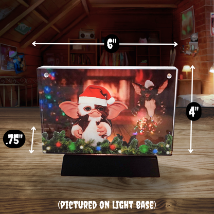 Gremlins Christmas 3D Layered Acrylic Display | Gizmo Holiday Horror Decor | Spooky Christmas Gift | Sinister Studios AZ
