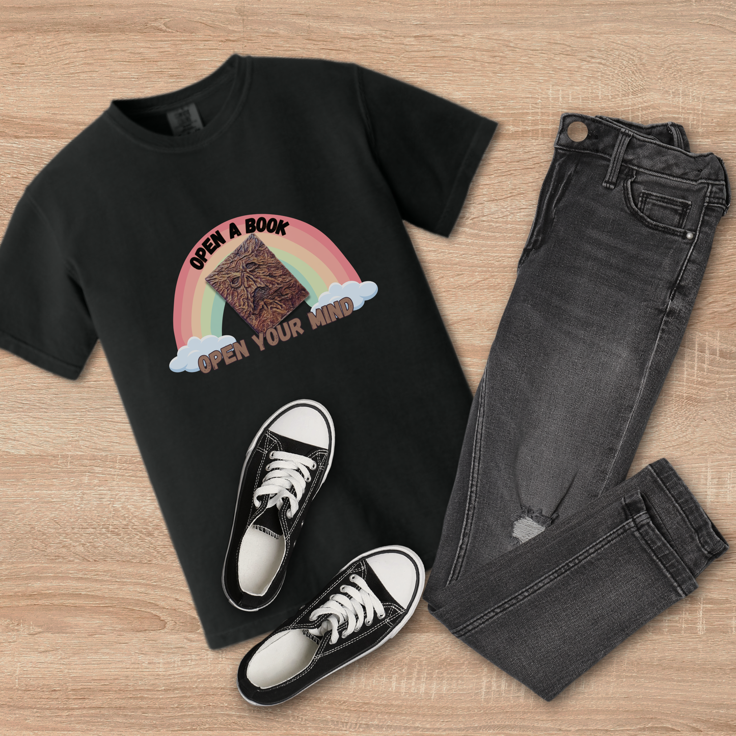 Open a Book Open Your Mind Unisex Horror Tee – Necronomicon Inspired Graphic Shirt – Black Comfort Colors Overstock Sale