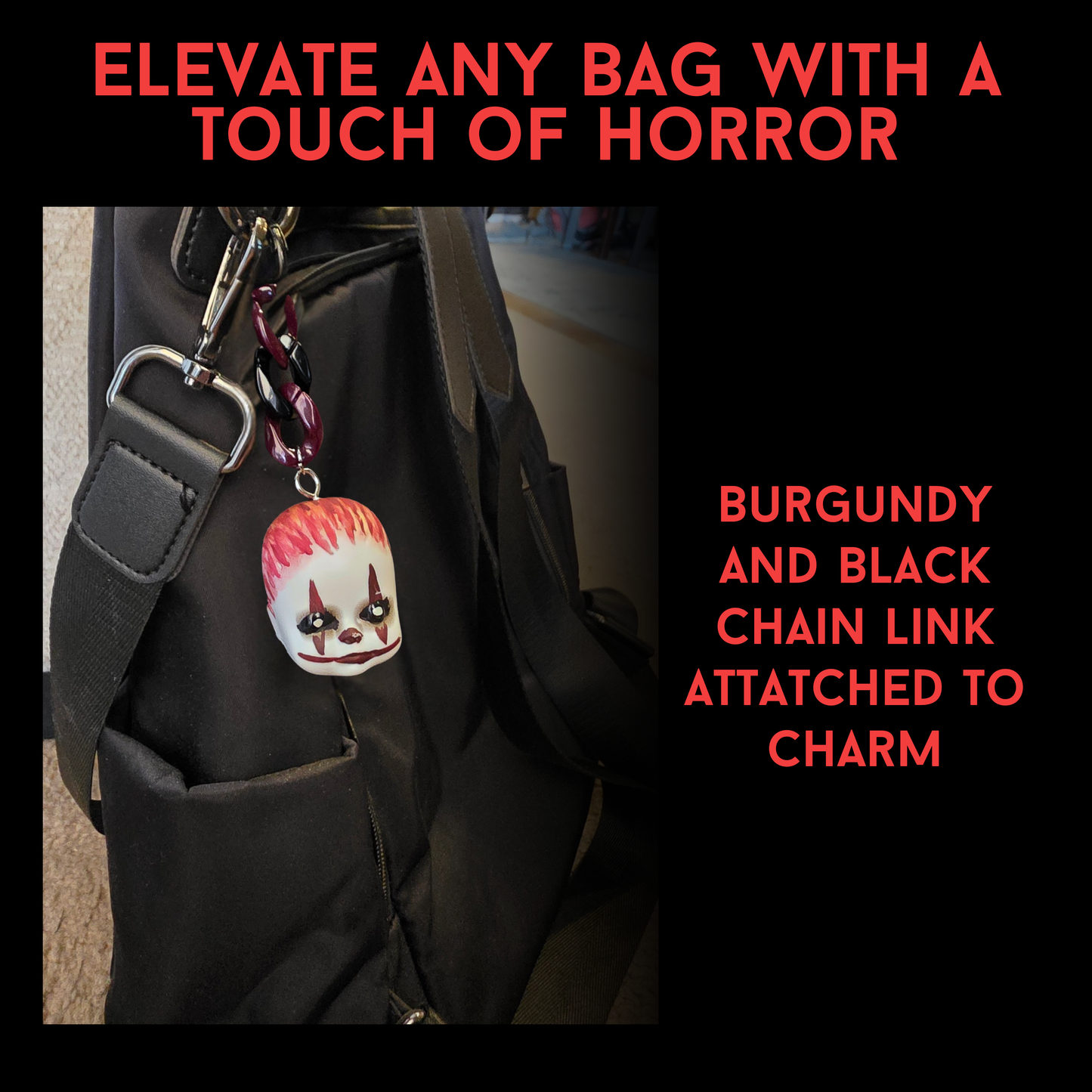 Clown Baby Bag Charm | Handmade Horror Purse Charm