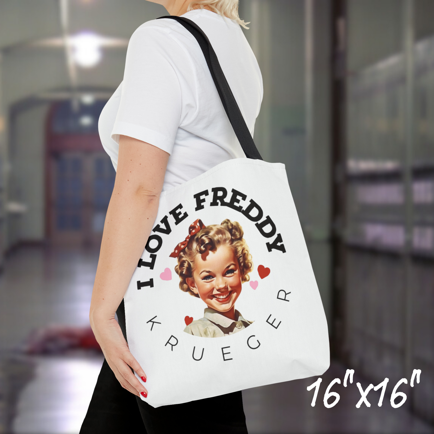 I Love Freddy Krueger Tote Bag Freddy Krueger bag gift for her Nightmare on Elm Street tote bag Horror movie fan tote bag Reusable Freddy Krueger tote