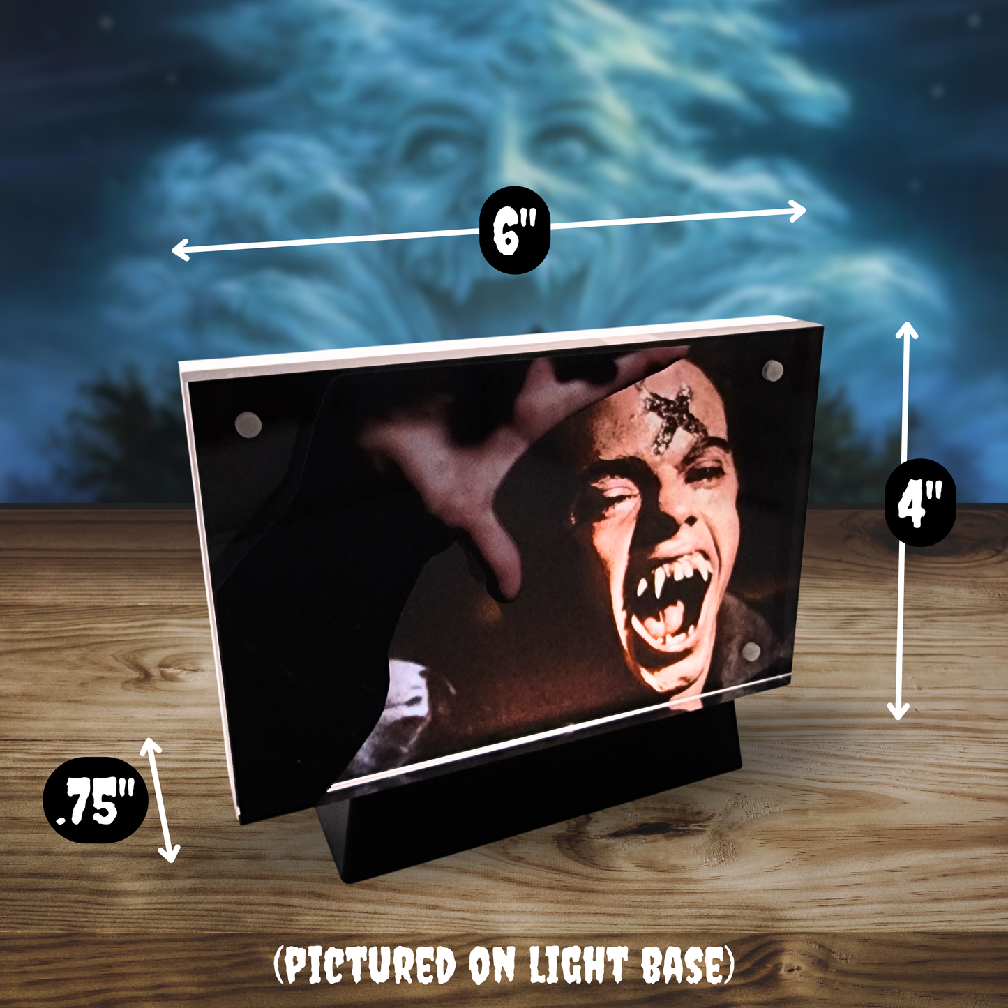 Evil Ed 3D Effect Acrylic – Fright Night Vampire Battle Display | Autograph Display Art | Horror Collectible by Sinister Studios AZ