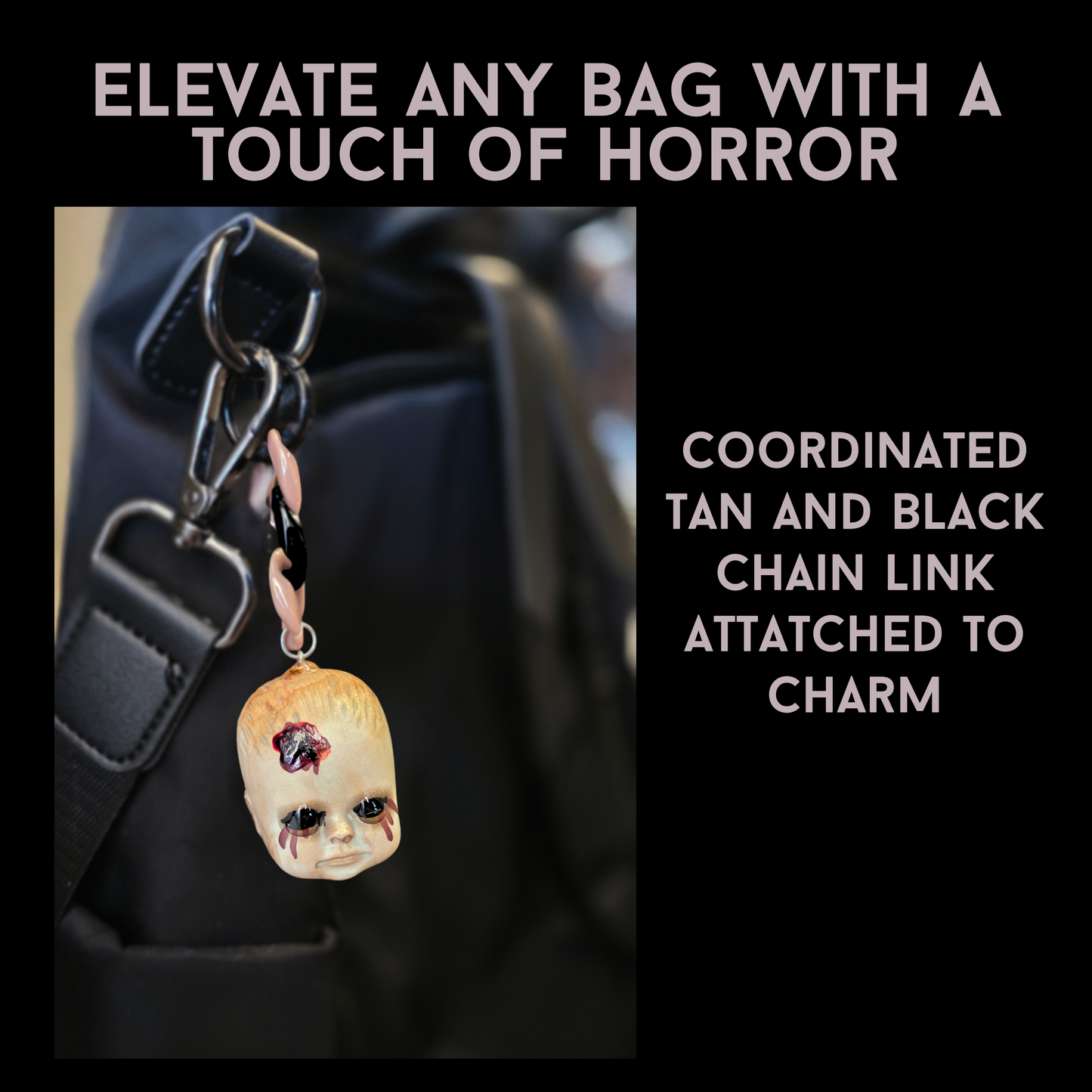 Zombie Baby Bag Charm | Handmade Horror Purse Charm