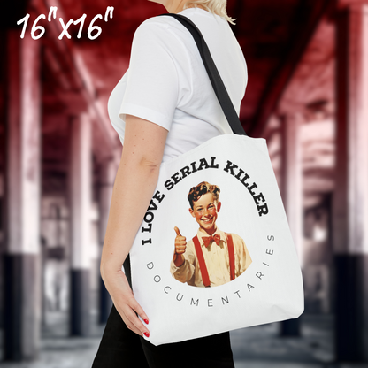 I Love Serial Killer Documentaries Tote Bag reusable true crime shopping tote gift for her true crime grocery tote Serial Killer tote bag gift for her