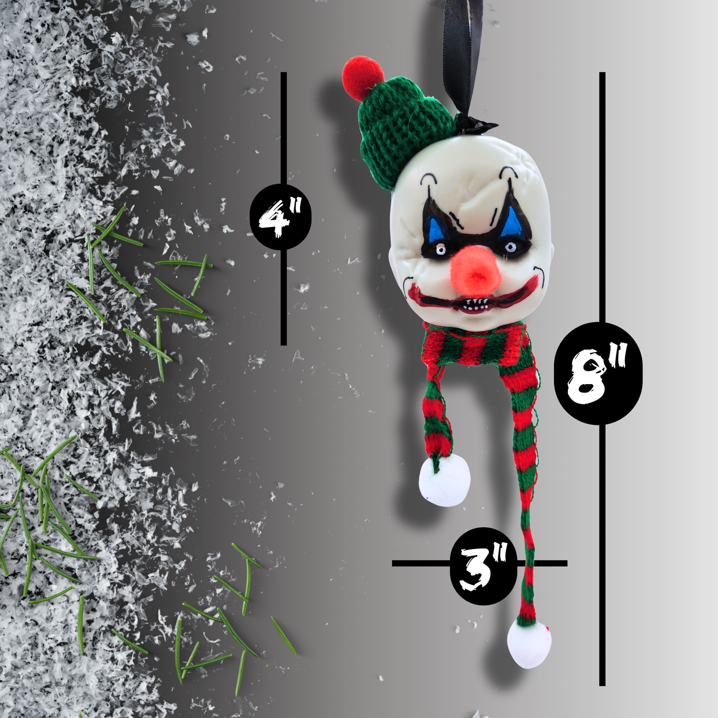 Evil Clown Baby Ornament | Evil Clown Horror Christmas Decoration | Hand Painted Creepy holiday Ornament | Gothic Creepmas Décor AZ