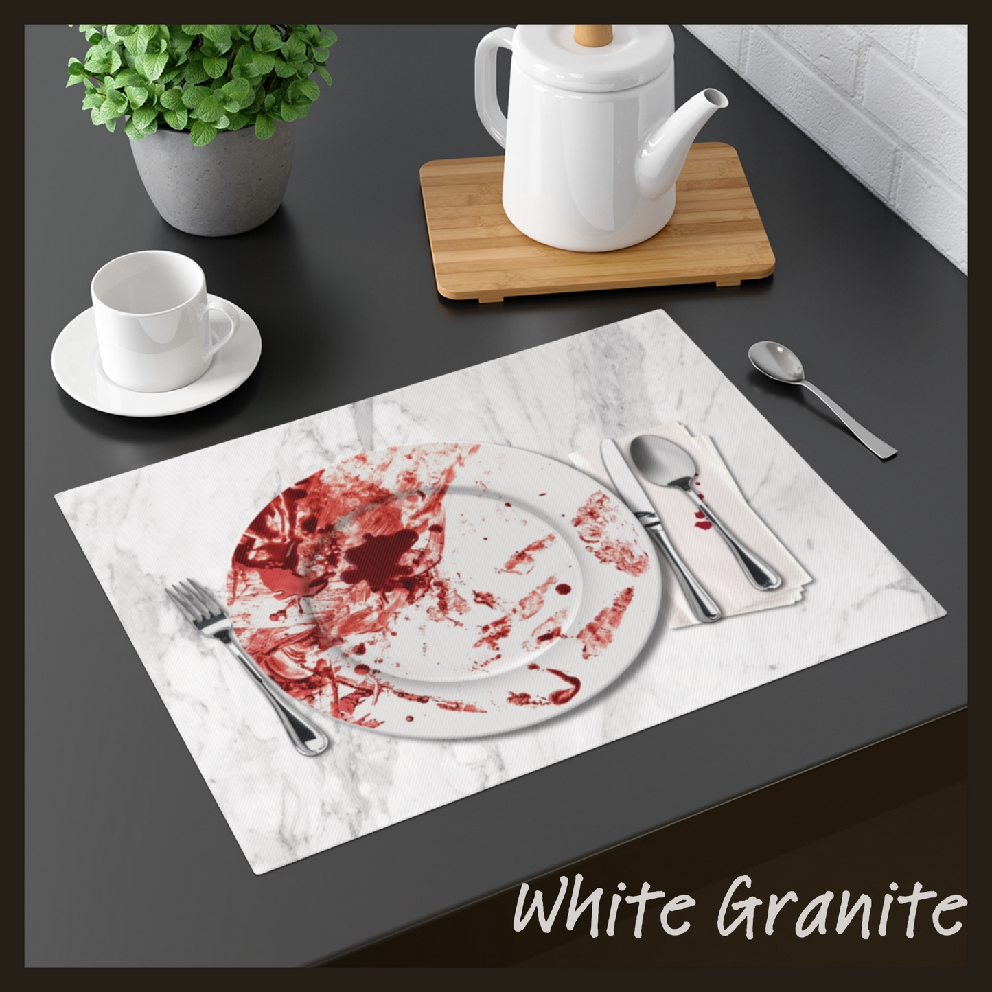 Bloody Good Meal placemat set horror home decor gore placemat bloody dining table decoration horror table linens horror placemat horror gift