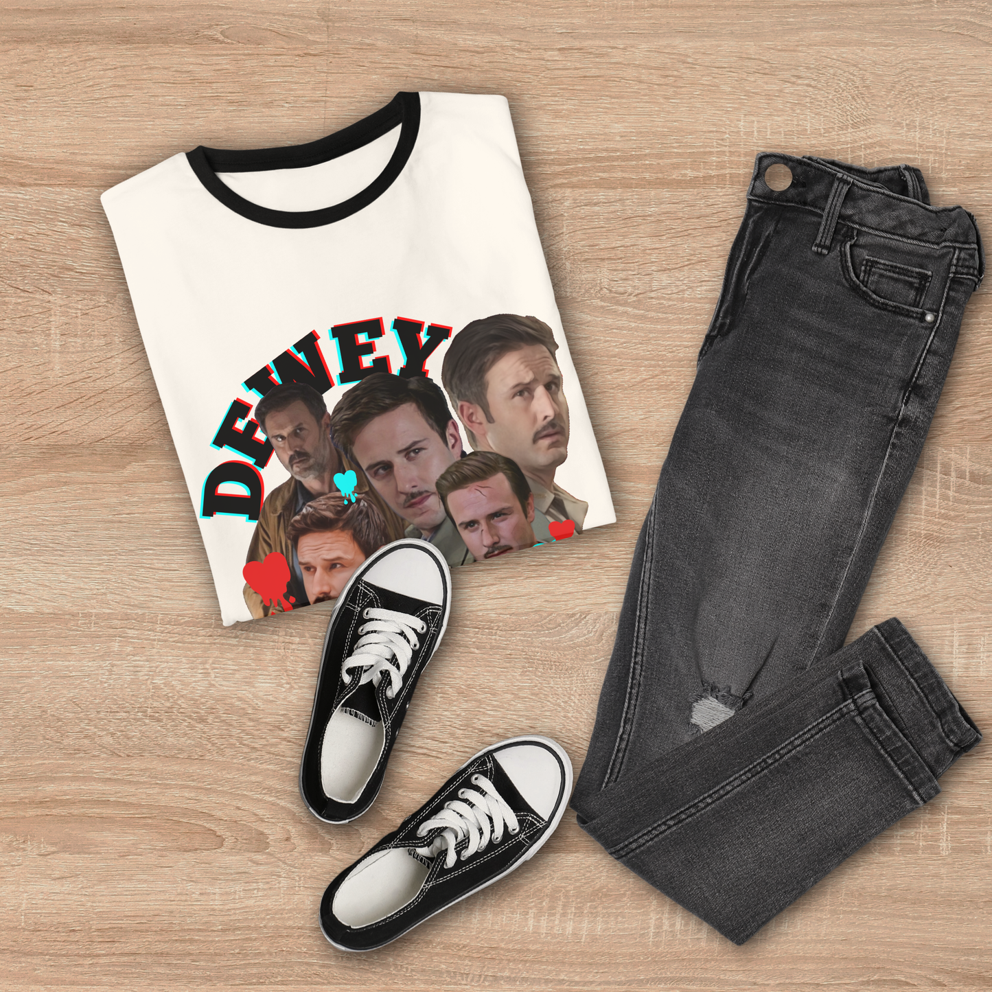 Dewey Does It For Me Unisex Ringer Tee – 90s Slasher Horror Inspired Graphic Shirt – White Black Ringer Overstock Sale $21