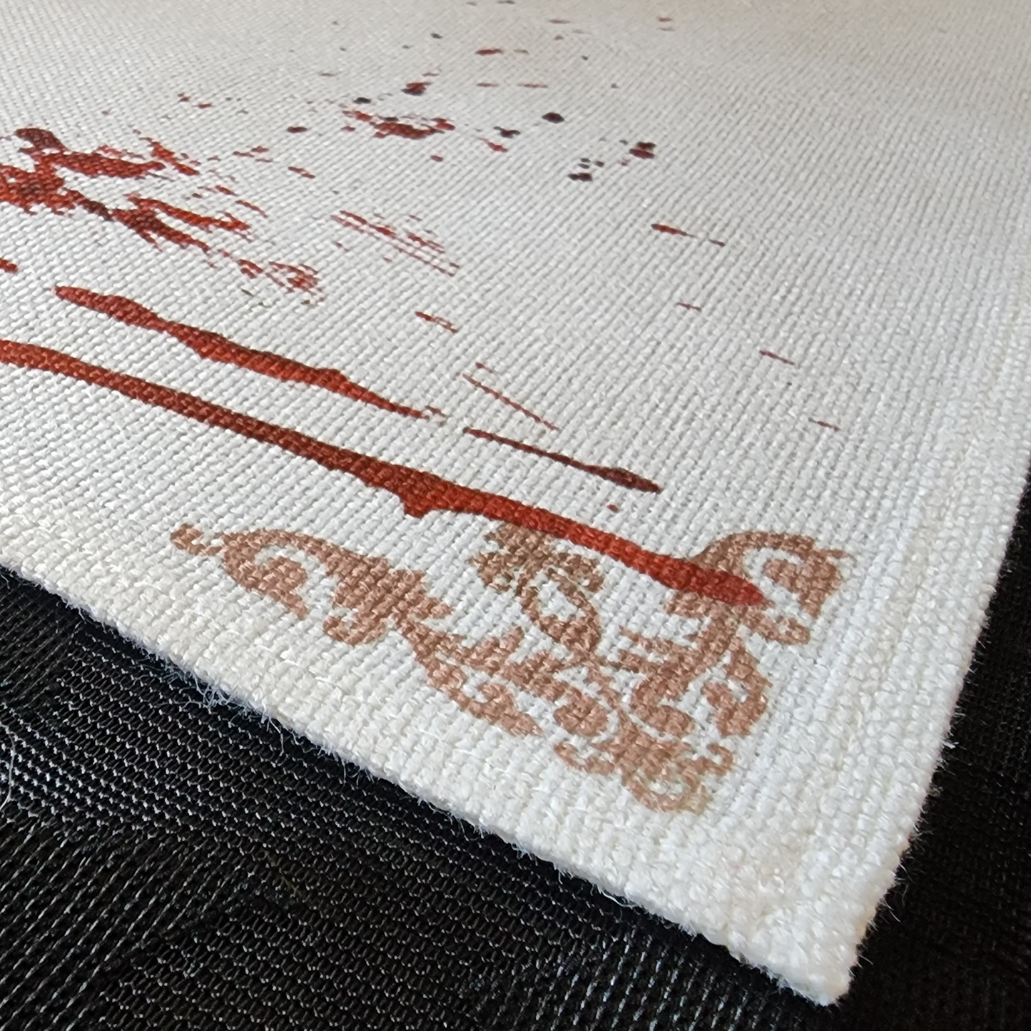 Help Sinister Placemat Set - Bloody Horror Placemat Linen Placemats with Fake Blood Design, Halloween Table Decor, Creepy Gothic Kitchen