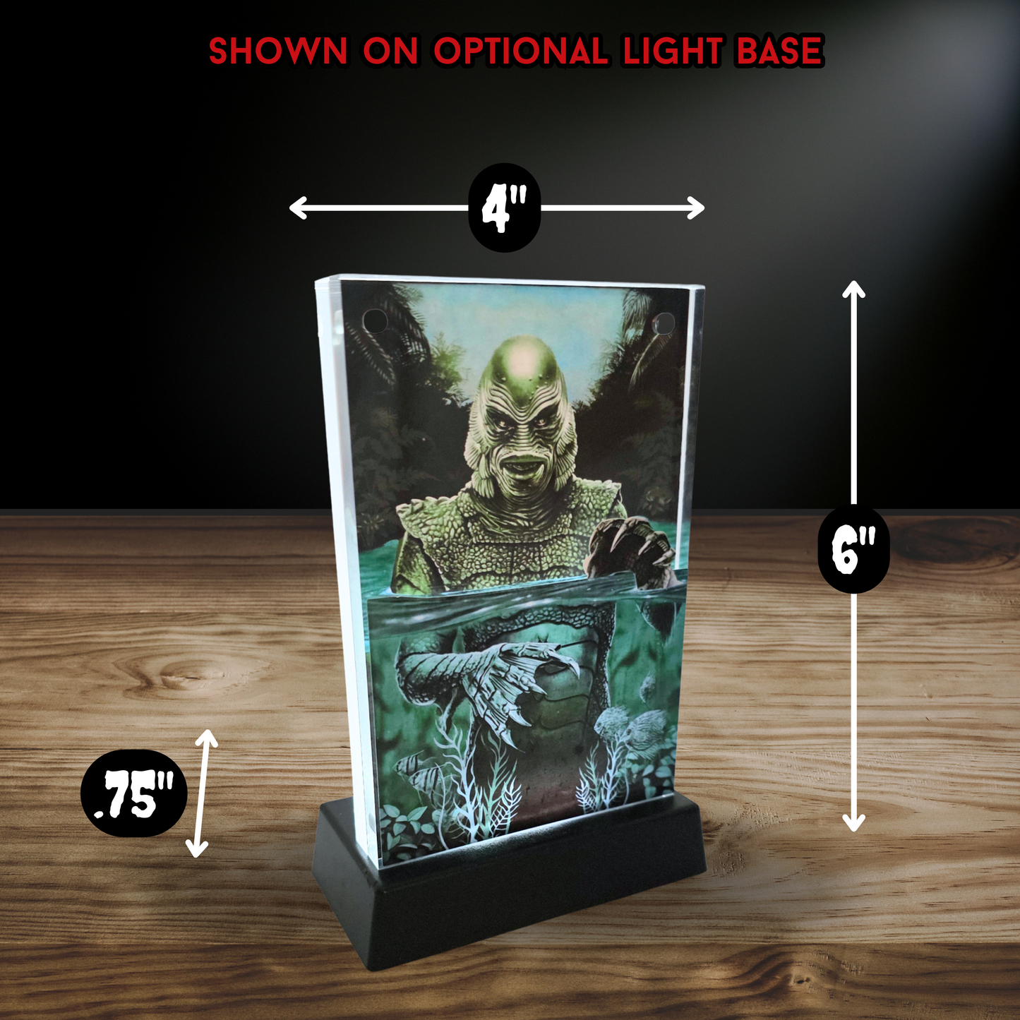 Creature From the Black Lagoon Inspired 3D Effect Acrylic – Classic Monster Layered Horror Art Display with Optional LED Base