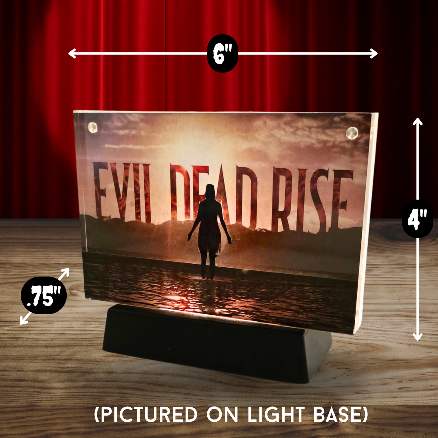 Evil Dead Rise 3D Effect Acrylic Display Horror Movie Collectible Signable Art Autograph Ready Display w/ Optional LED Base