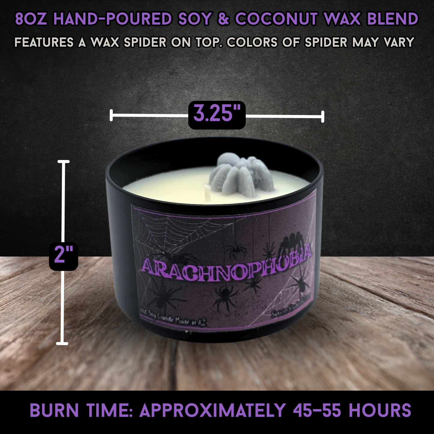 Arachnophobia Candle & Wax Melts | Petrichor Scent | Rain-Soaked Soil, Damp Basement, Spider Inspired Horror Home Fragrance