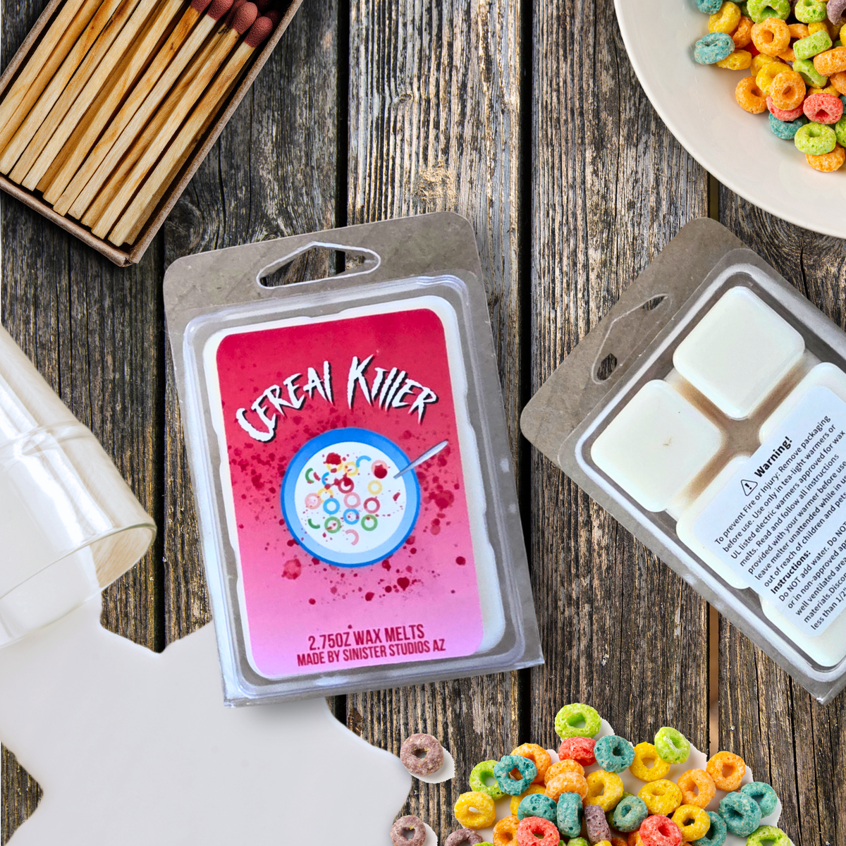 Cereal Killer Candle Bowl – Fruit Cereal Scented Horror Candle – 10oz Soy Coconut Wax Candle – Reusable Cereal Bowl – Sinister Studios AZ