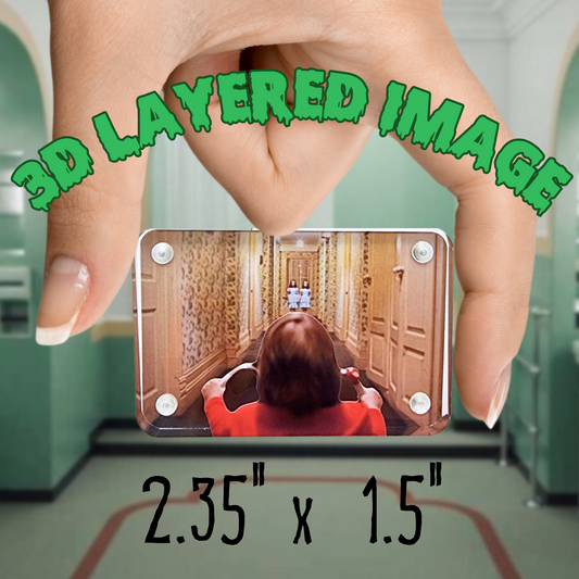 Come Play with us 3D Layered acrylic magnetic image horror movie gift magnetic photo frame shining photo acrylic gift for horror fan
