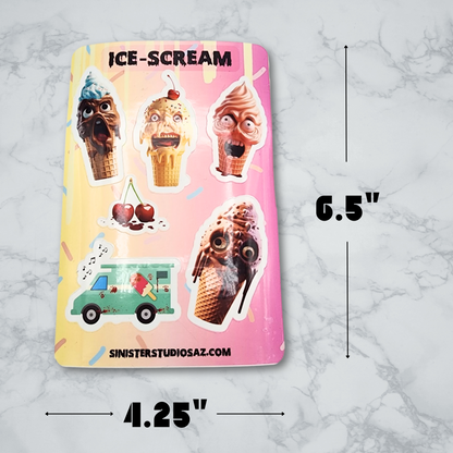 IceScream Sticker Sheet water resistant icecream stickers gift sticker sheet horror sticker decals waterproof sticker sheet horror food