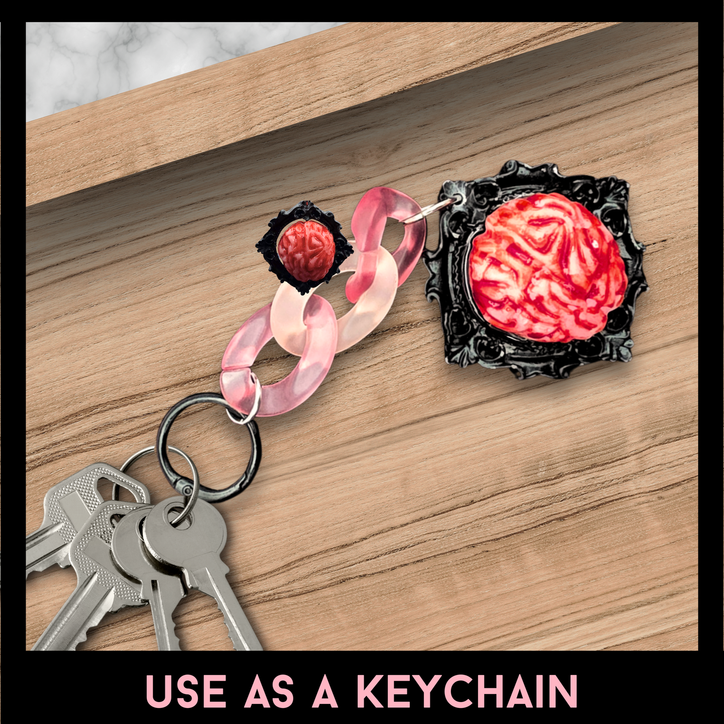 Brain Specimen Bag Charm | Handmade Horror Purse Charm