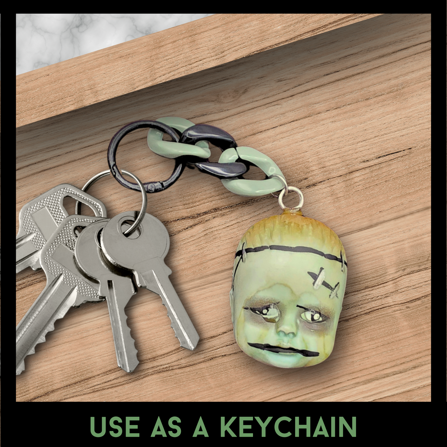 Frankenbaby Handmade Horror Bag Charm