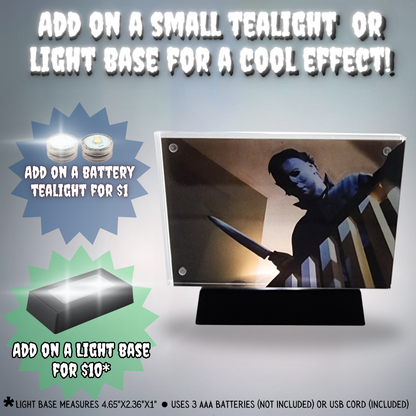 The Shape 3D Effect Acrylic | Michael Myers Halloween Scene | Horror Layered Art Display | Light Base or Tealight Add-On