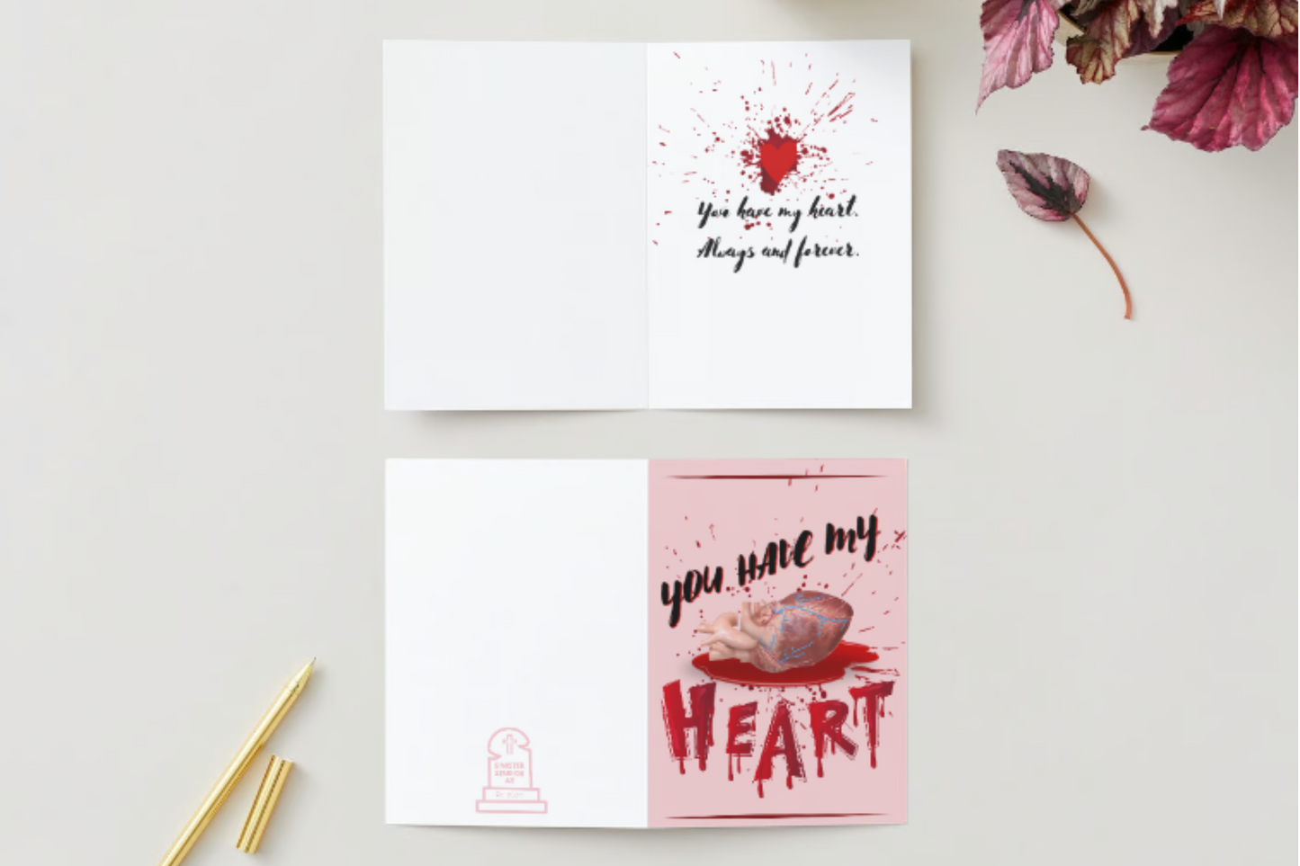 You Have My Heart Valentines Day card gory valentine card gift anniversary card for him dark humor love card Horror Valentine card for her