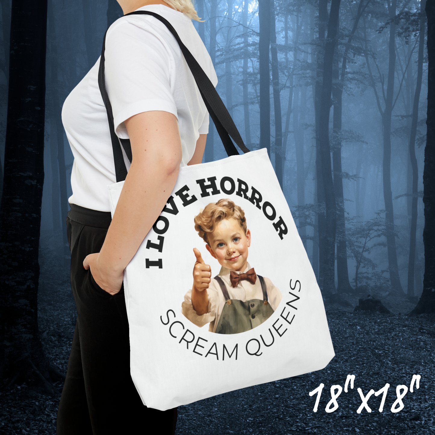 I Love Horror Scream Queens Tote Bag Horror fan gift for her Scream Queens bag gift reusable horror tote scream queens tote bday gift