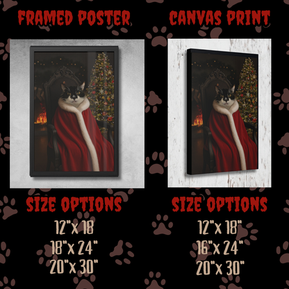 Merry Gothmas Custom Creepy Pet Portrait • Horror Holiday Pet Art • Gothic Christmas Pet Painting • Cat or Dog Photo to Dark Xmas Artwork