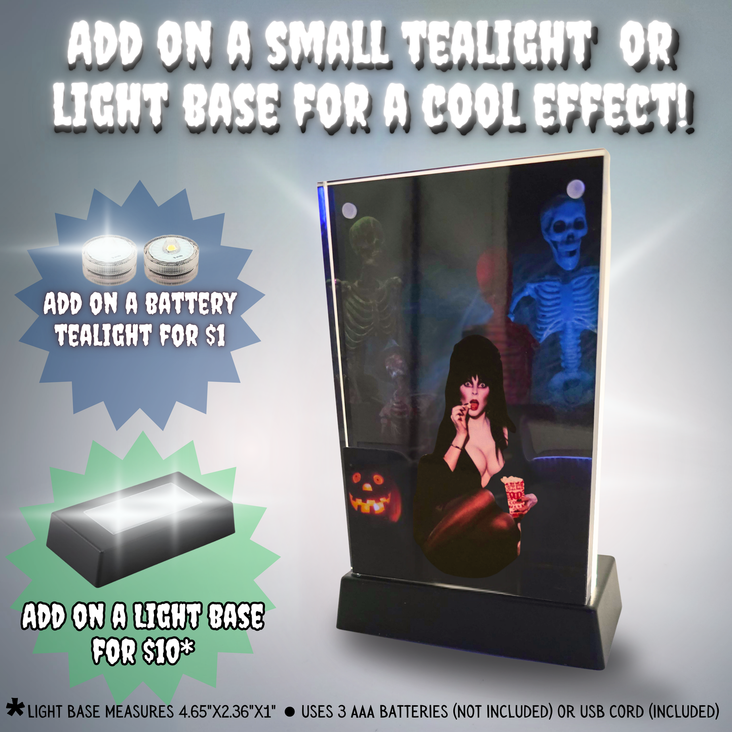 Mistress of the Dark 3D Effect Acrylic Horror Decor, Elvira Inspired Layered Acrylic Art, Gothic Desk Display with Light Base Option