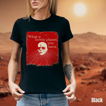 Lovely Planet tee unisex dark humor horror Alien sci-fi shirt for her alien graphic tee gift retro punk tee for him alien tshirt gift