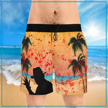 Beachy Freddy men's swim trunks Nightmare on Elm Street inpired swim shorts horror themed swim trunks gift for him Freddy horror swim trunks horror