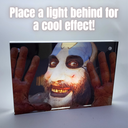 Captain Spaulding 3D effect Layered acrylic magnetic image horror movie gift magnetic photo frame Sid Haig photo acrylic gift for horror fan