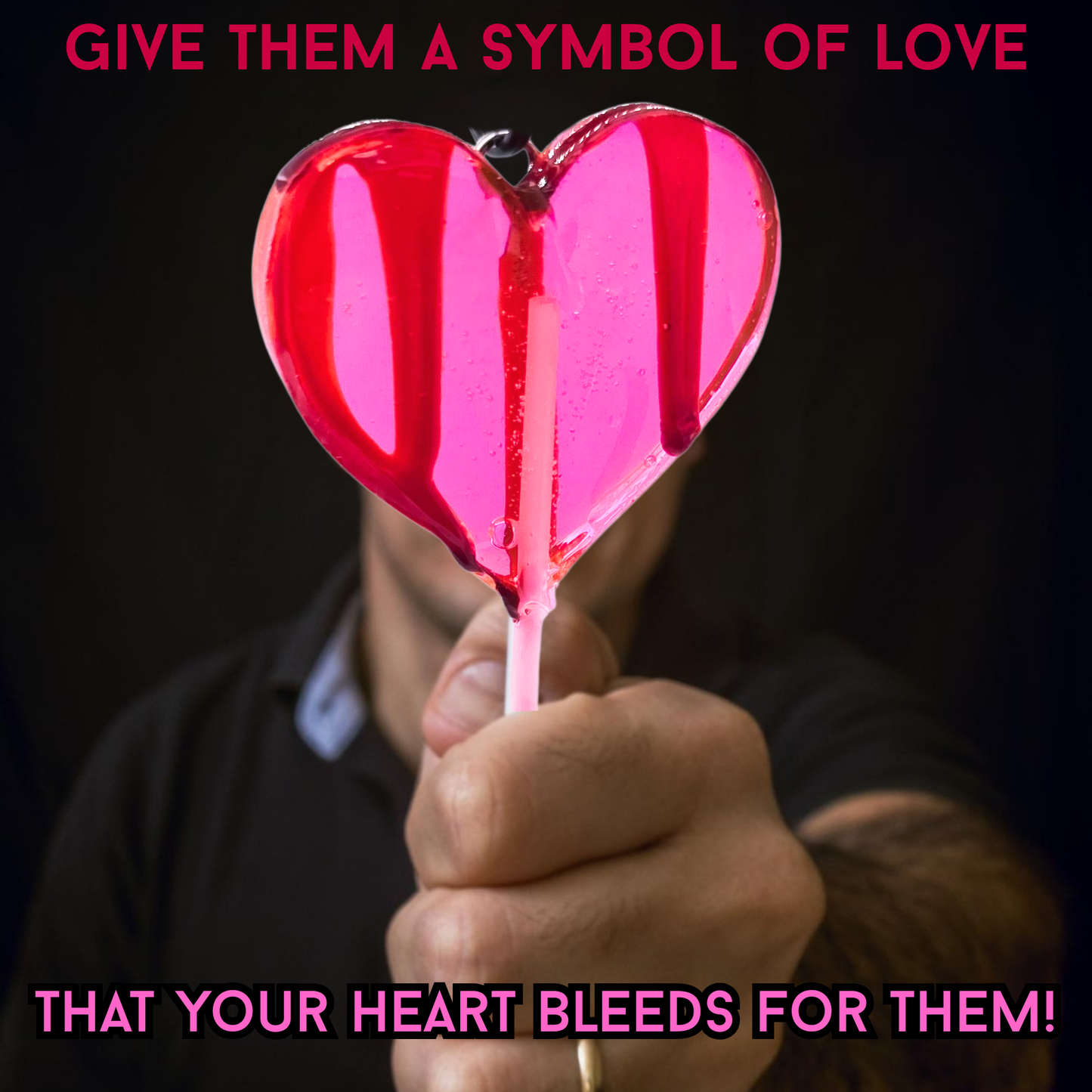 My Heart Bleeds for You Sinister Love Lolli Keychain, Bloody Heart Resin Charm, Gothic Valentine Gift, Horror Bag Charm Accessory