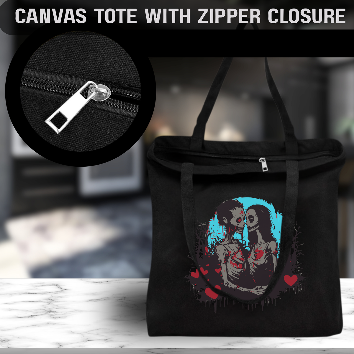 Zombie Love Bag Collection – Gothic Tote, Makeup Pouch & Mini Stash Case