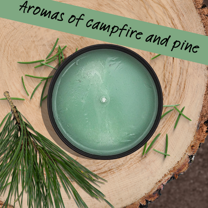 Cabin in the Woods Soy candle spooky candle gift creepy home decor gift for her birthday gift campfire candle for him pine tree scented soy candle