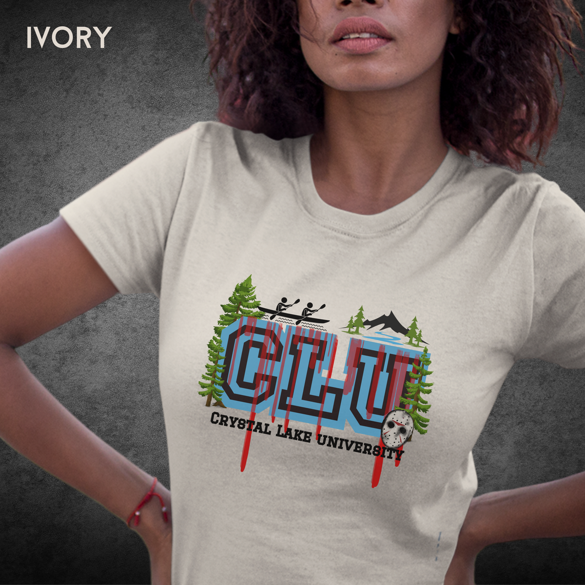 Crystal Lake University CLU Unisex Horror Tee | Friday the 13th Inspired Camp Slasher Shirt | Comfort Colors 1717 Graphic Tee