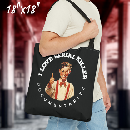 I Love Serial Killer Documentaries Tote Bag reusable true crime shopping tote gift for her true crime grocery tote Serial Killer tote bag gift for her