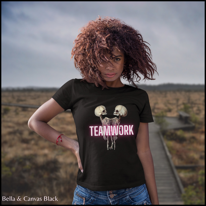 Teamwork Tee Conjoined skeletons unisex tee dark humor macabre tee gift for him skeleton funny shirt for her oddities tshirt