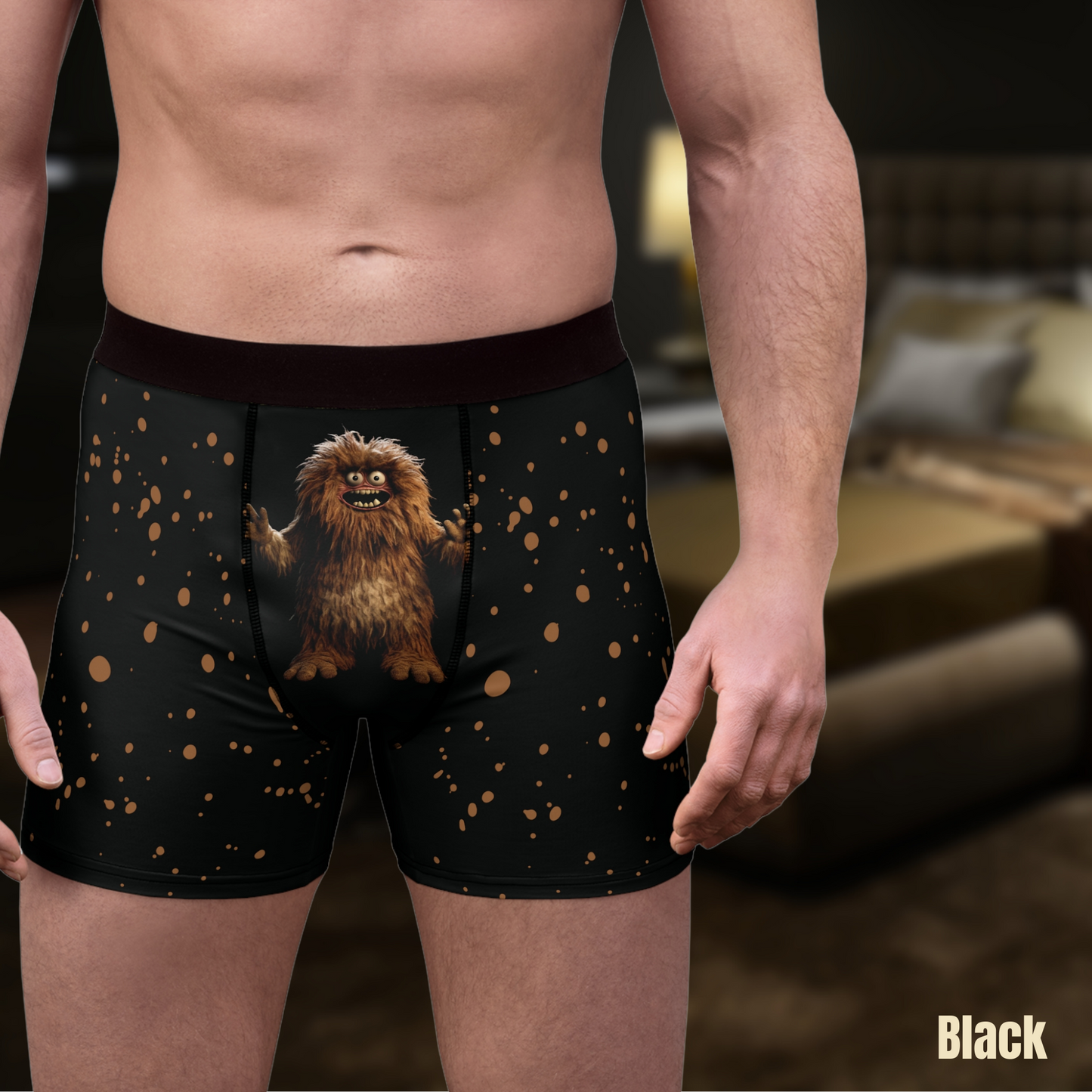 Furry Crotch Monsters funny boxer briefs gift for him bachelor party gift anniversary for him funny gag gift underwear (Copy)