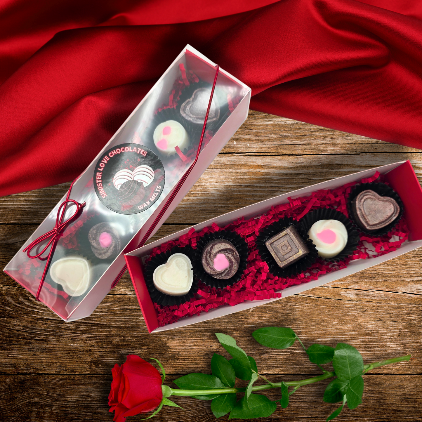 Sinister Chocolates Wax Melts | Bleeding Heart Wax Melts | Chocolate Strawberry Cherry Scent | Horror Valentine Gift | Spooky Wax Melts