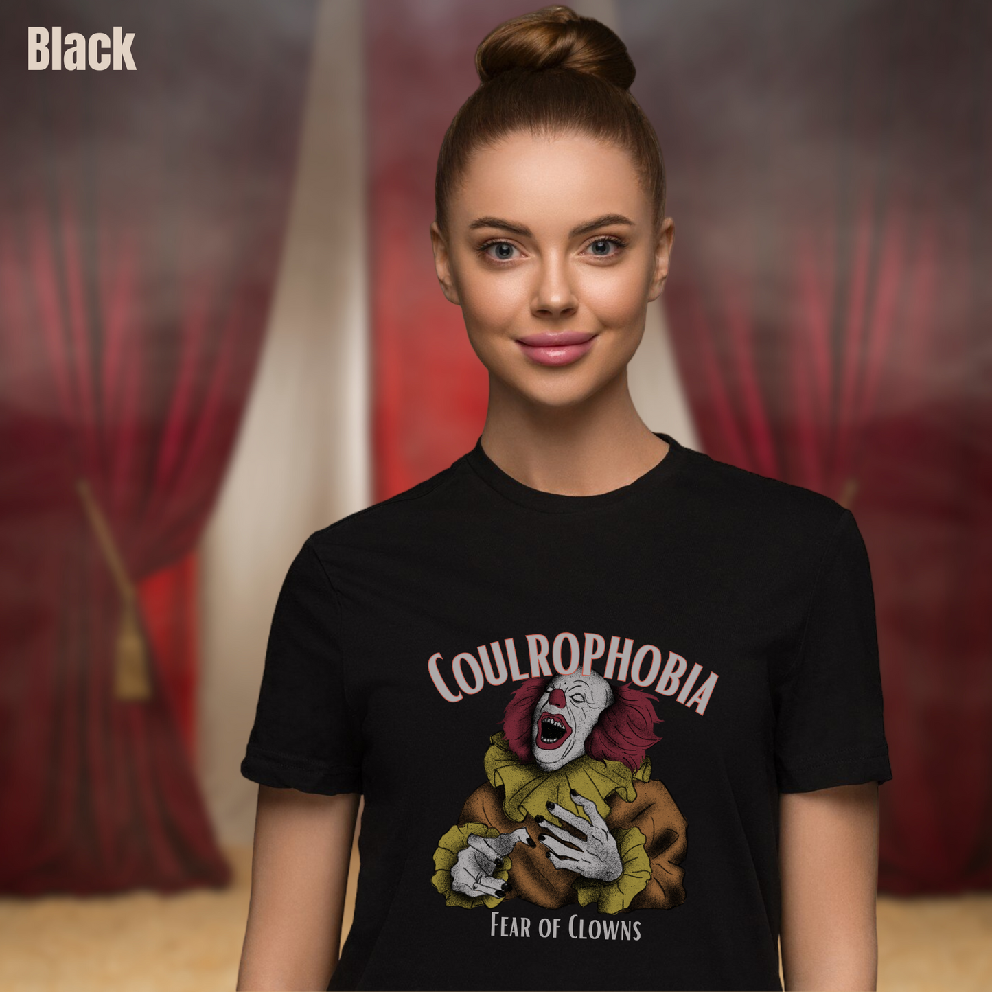 Coulrophobia tee Fear of clowns unisex horror tshirt for her birthday gift creepy clown tee gift psychology student tee for her circus phobia gift