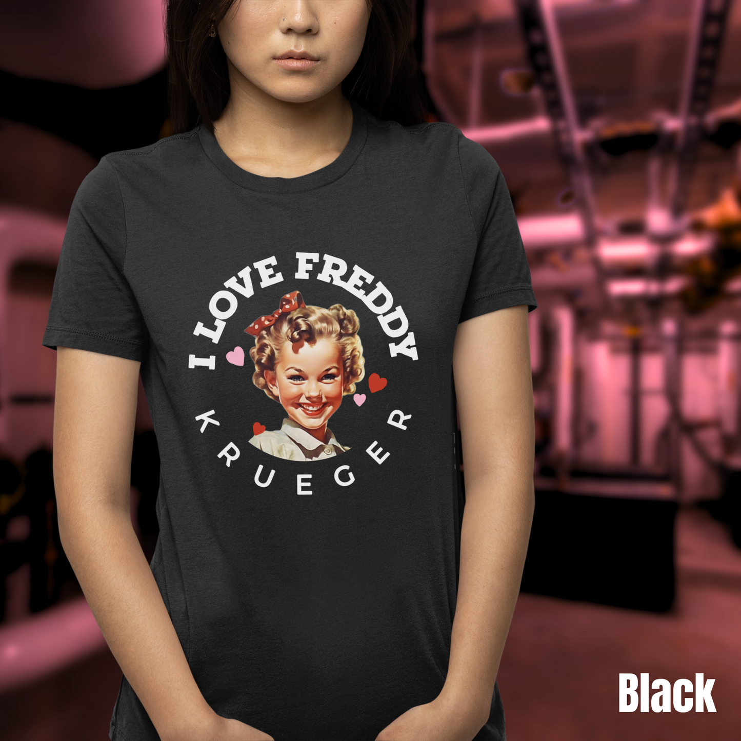 I Love Freddy Krueger tee unisex horror fan tshirt for her funny Freddy Krueger tee gift horror tee for her graphic cute horror tshirt