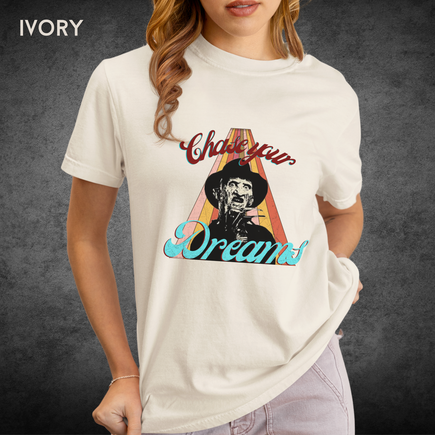 Chase Your Dreams Unisex Horror Tee | Comfort Colors 1717 Shirt | Retro Slasher Graphic T Shirt | Horror Movie Inspired Apparel