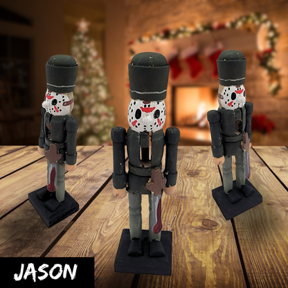 Horror Themed Nutcrackers | Hand Painted Killer Christmas Décor | Jason, Michael, Freddy, Pennywise, Leatherface, Art the Clown