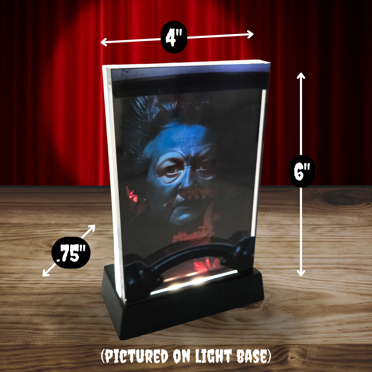 Large Marge Inspired 3D Effect Acrylic – Color Reactive Horror Illusion Art Display with Optional RGB LED Light Base