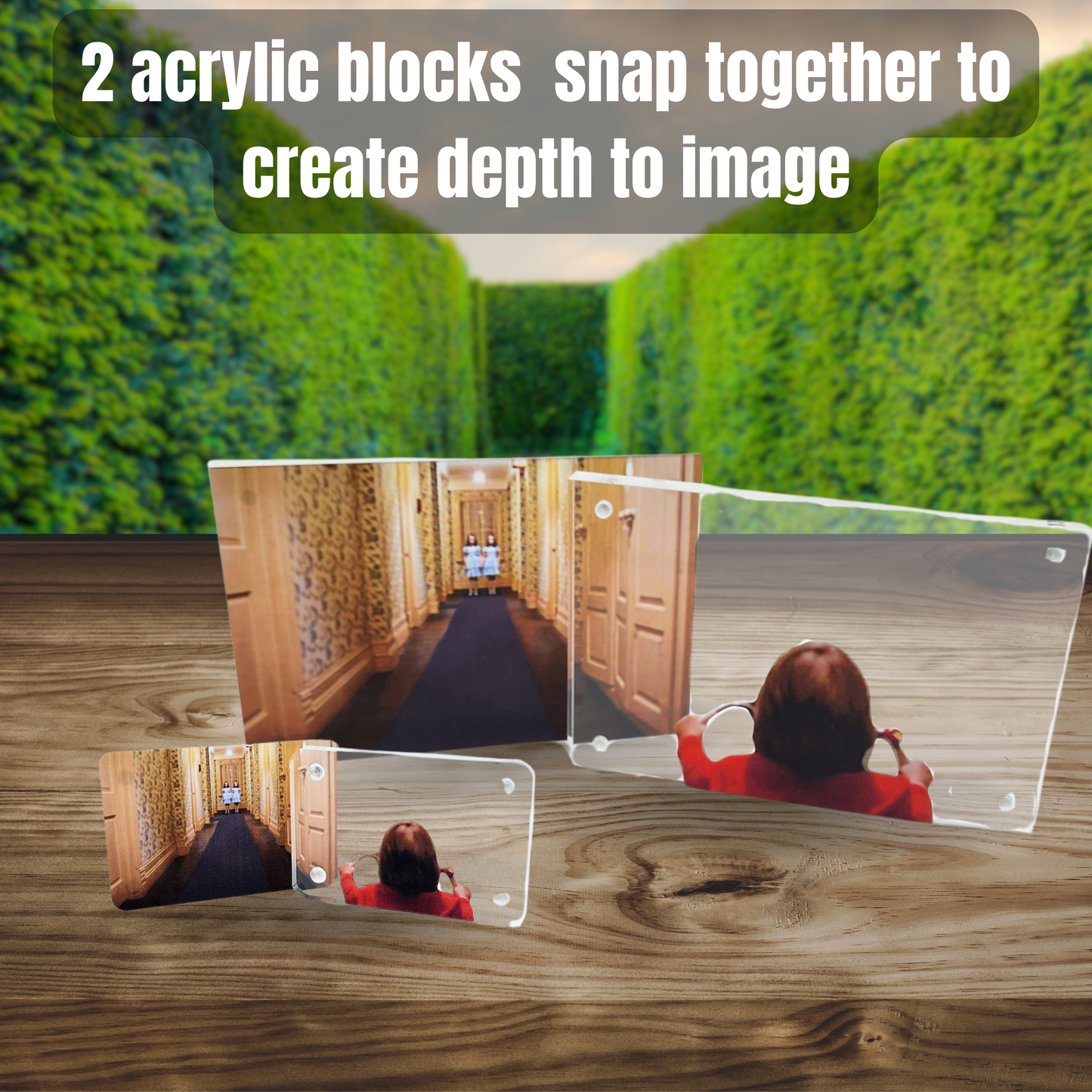 Come Play With Us 3D effect Layered acrylic magnetic image The Shining movie gift magnetic photo frame Grady twins photo acrylic gift for horror fan